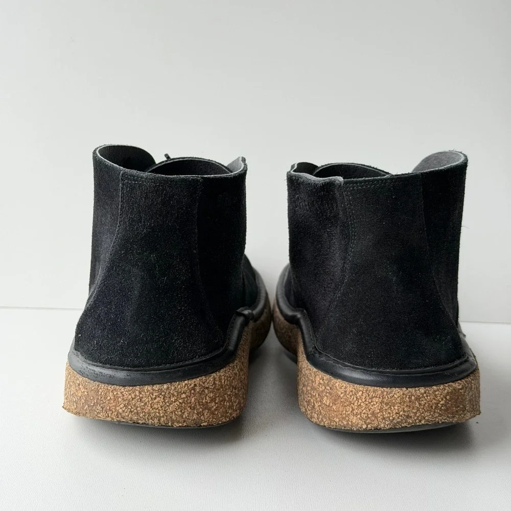 Birkenstock Dundee Plus Chukka Boots Mens 45 Black Suede Cork Sole Lace Up Shoes